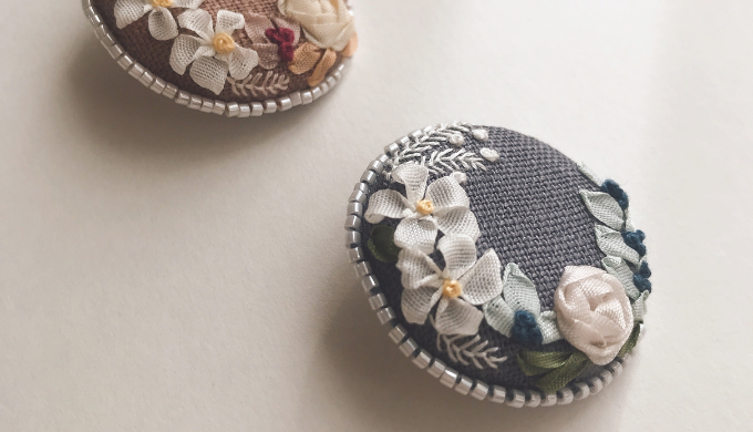 刺繍 花 ブローチ 作り方 – Homu Interia