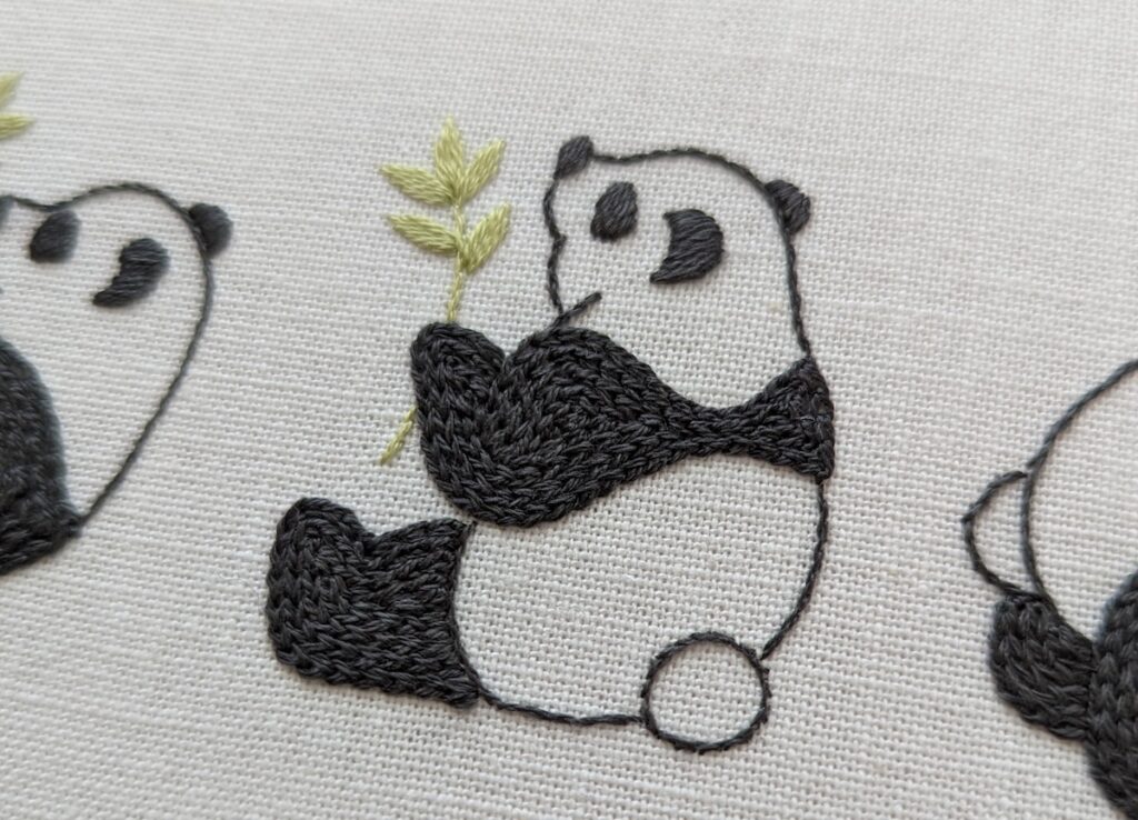パンダ刺繍2