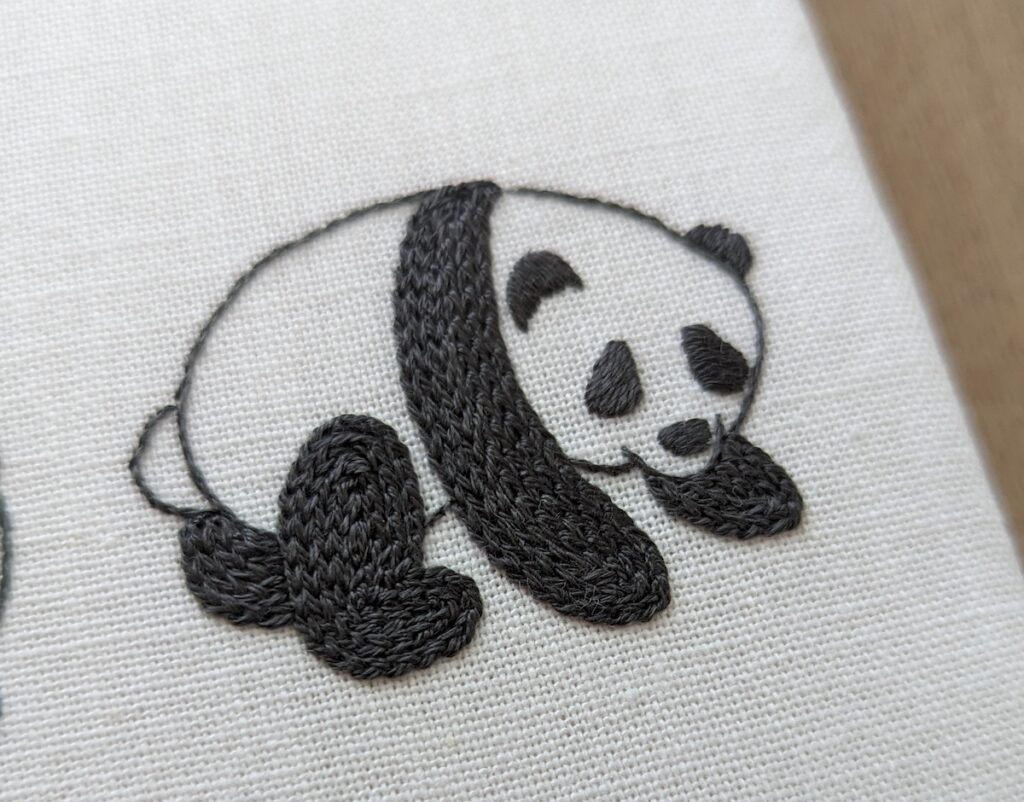 パンダ刺繍3